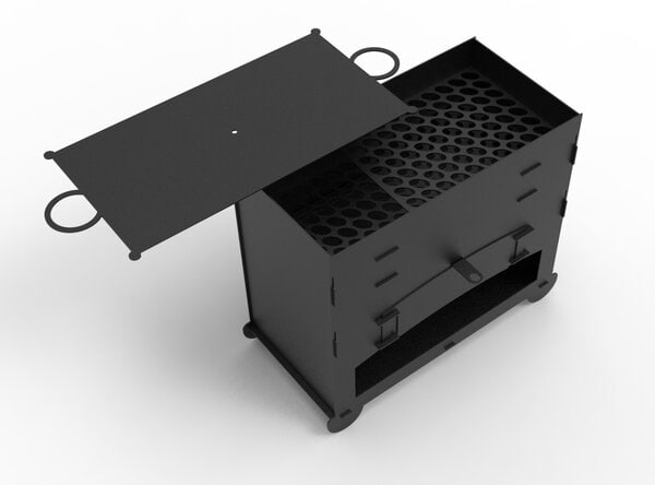 Коптильня на дровах, горячего копчения – чертеж для лазерного станка DXF