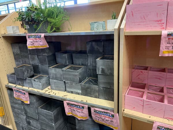 Nesting Square Wooden Pots Planters