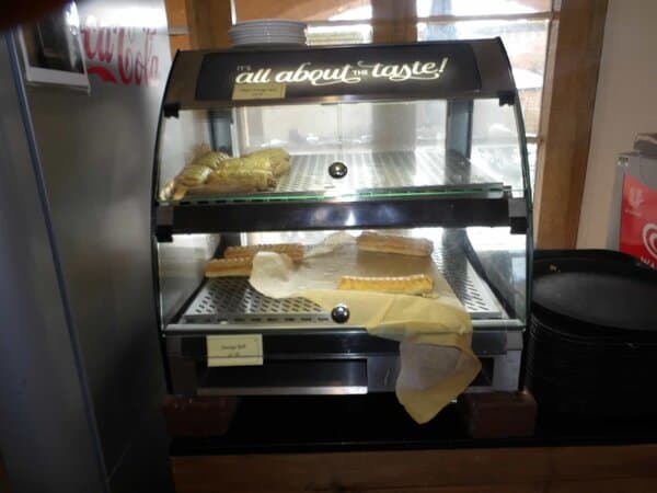Sausages in a hot display