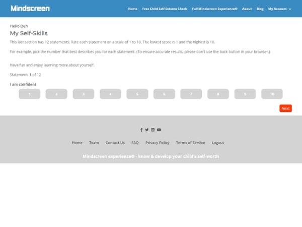 Screenshot of Mindscreen interface