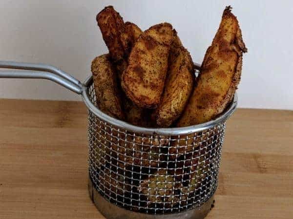 homemade chips in small stainless steel chip server