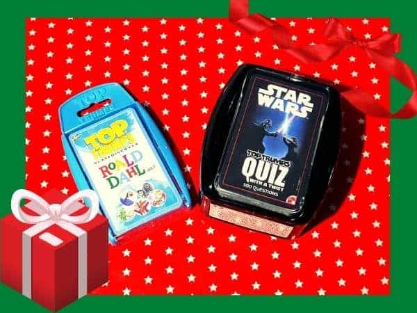 Top Trumps games on red and white background