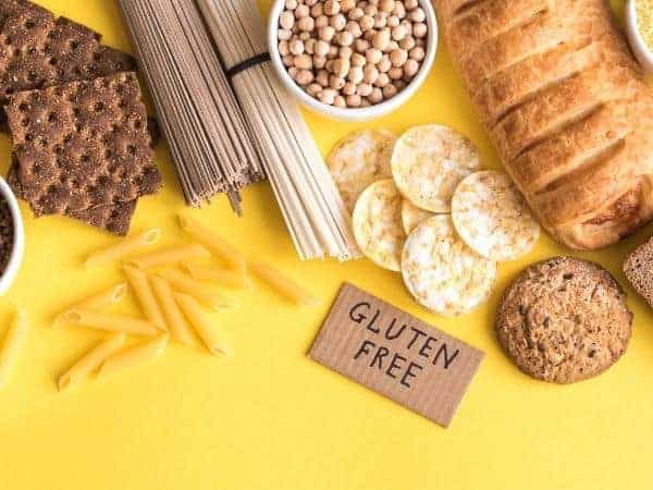 Gluten free pasta, crispbread, chickpeas etc