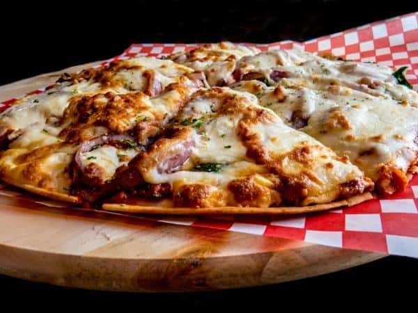 A gluten-free pizza made on a wrap