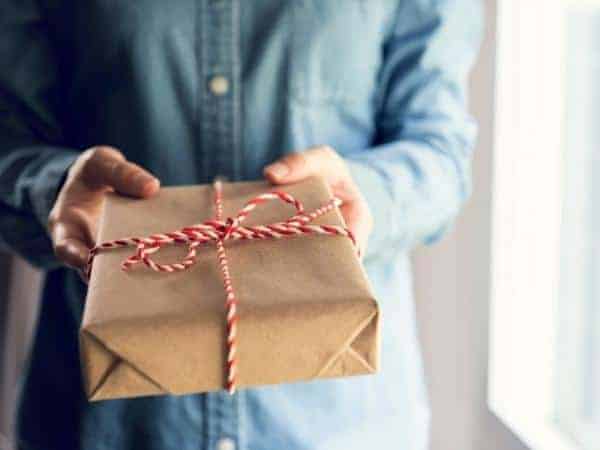 person holding a parcel