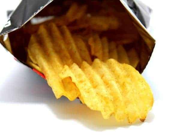 crisps packet open