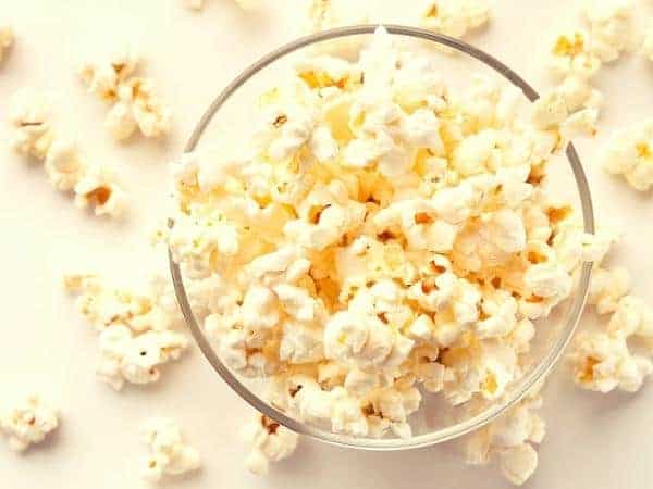 bowl of popcorn overflowing