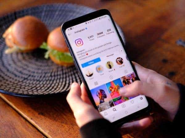 instagram on a smartphone