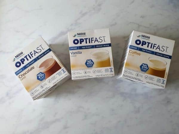 Optifast drinks in three flavours.