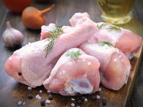 raw chicken pieces