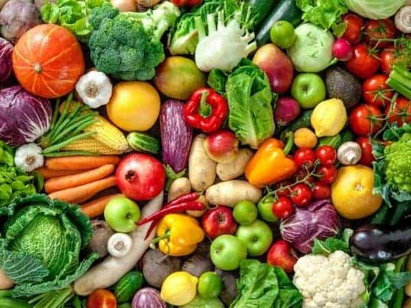 selection of colourful vegetables