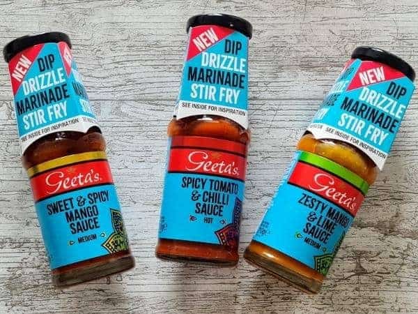 bottles of geetas sauces