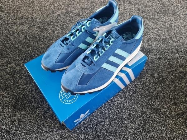 teal blue adidas racing shoes originals