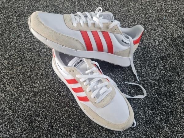 red and white adidas shoes