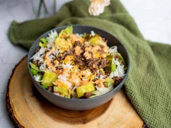 Easy Big Mac style rice bowl