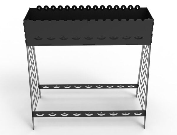 Длинный мангал со свободно вращающимися шампурами, высокий и низкий – чертеж DXF