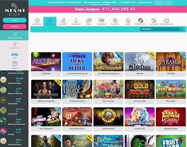 Full Review of MiamiDice.com Casino 