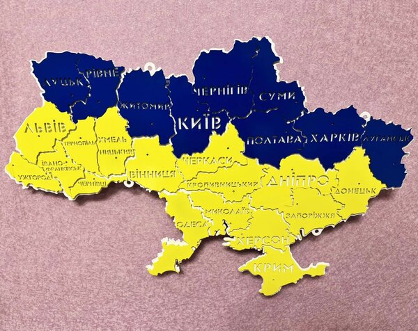 Карта Украины с подложкой - Чертеж DXF | Ukrainian Map DXF для лазера | Мапа України з підкладкою