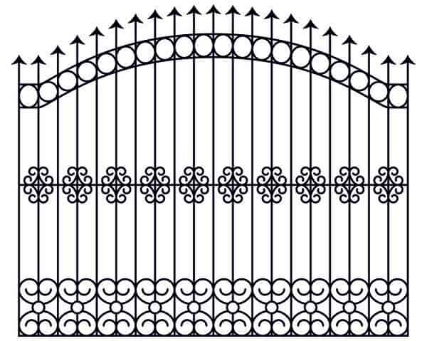 Ворота Барашек – чертеж в формате DXF прямой и полукруглый