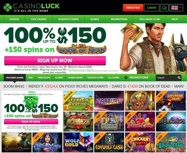 CasinoLuck free spins bonus