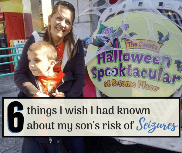 Little boy and mother at an amusement park.