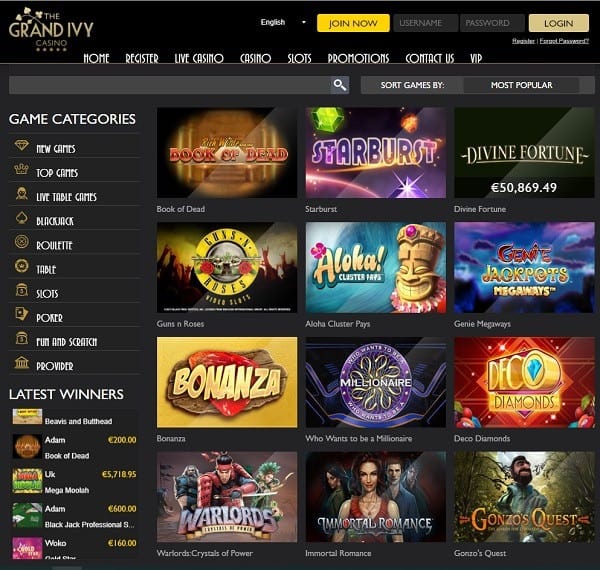 Grand Ivy Casino Review 