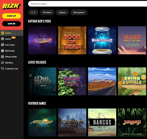 Casino Homepage