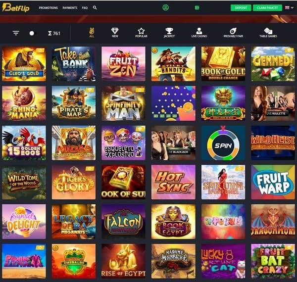 Betflip.io 20 free spins no deposit required