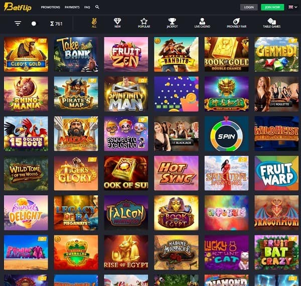 Betflip.io Online Casino 20 free spins no deposit needed