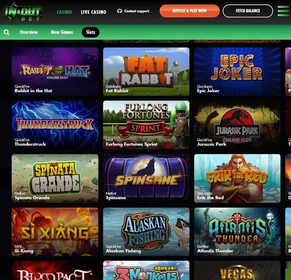 InAndOutBet Casino free spins and cashback bonus