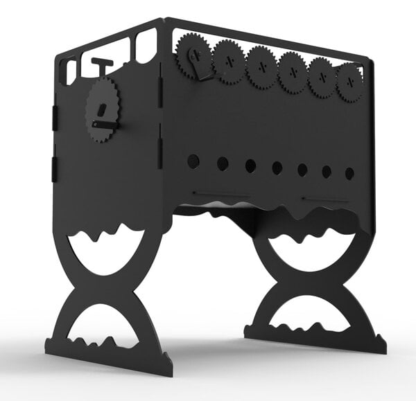 Мангал с одновременным вращающимися шампурами и вертелом посередине – чертеж DXF — изображение 3