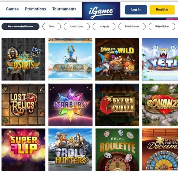 iGame Casino free spins bonus