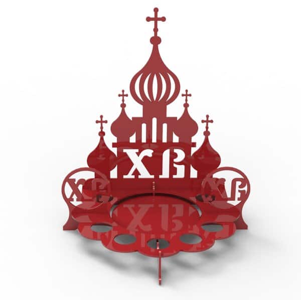 Подставка для яиц в виде церкви, на пасху – чертеж для лазерного станка DXF