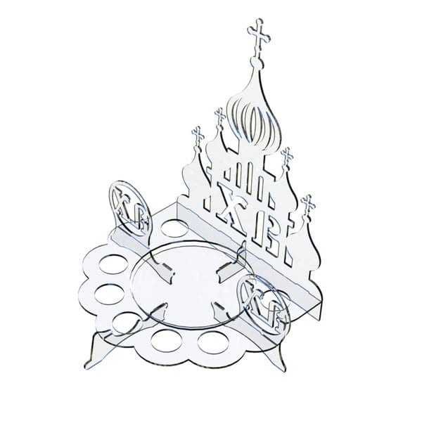 Подставка для яиц в виде церкви, на пасху – чертеж для лазерного станка DXF