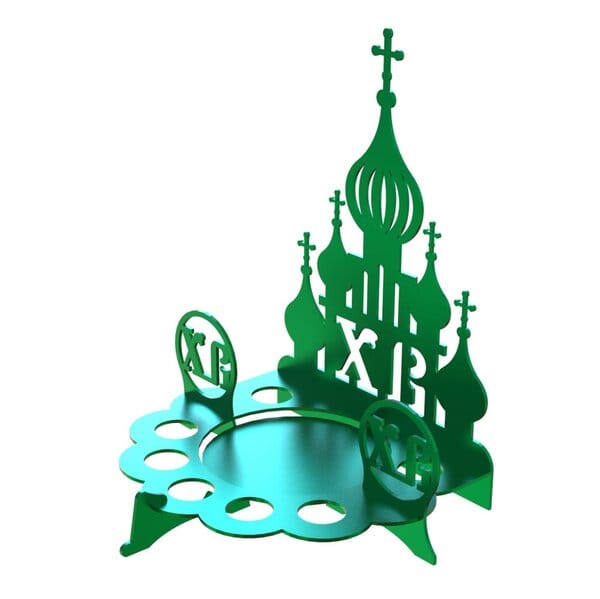 Подставка для яиц в виде церкви, на пасху – чертеж для лазерного станка DXF