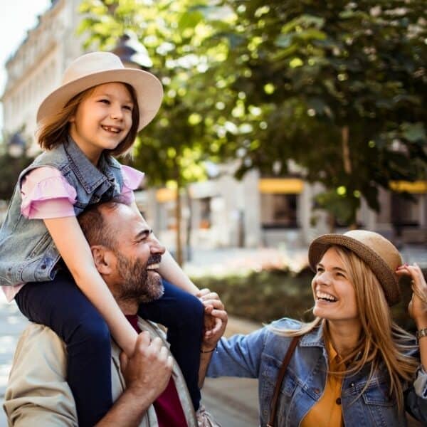 a family out having fun while their home is being cleaned by Abby's Cleaning Service