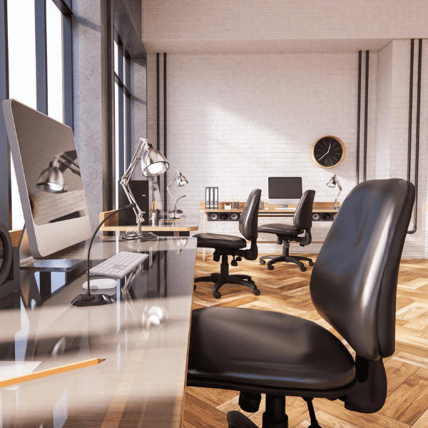 an office that was just cleaned by Abby's Cleaning Service's office cleaning service