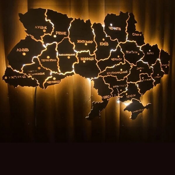 Карта Украины с подложкой - Чертеж DXF | Ukrainian Map DXF для лазера