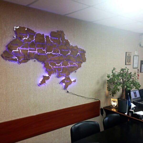 Карта Украины с подложкой - Чертеж DXF | Ukrainian Map DXF для лазера