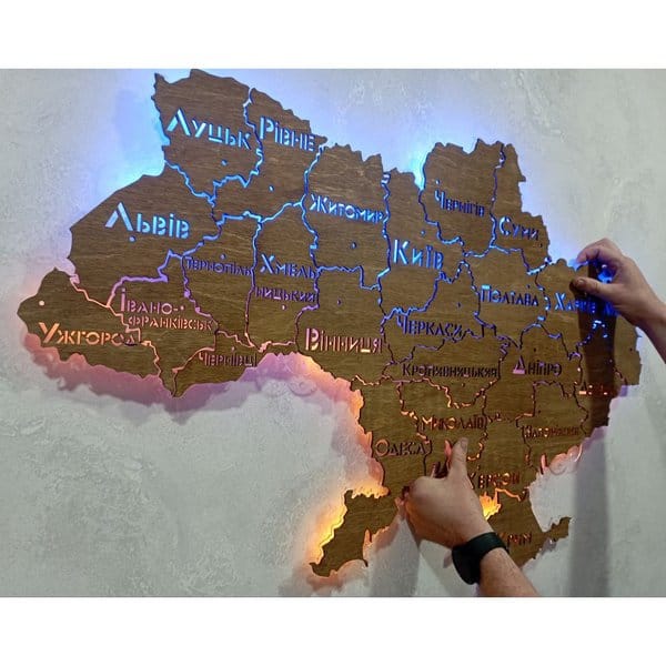 Карта Украины с подложкой - Чертеж DXF | Ukrainian Map DXF для лазера | Мапа України з підкладкою