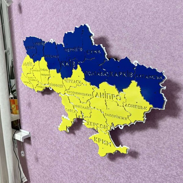 Карта Украины с подложкой - Чертеж DXF | Ukrainian Map DXF для лазера | Мапа України з підкладкою