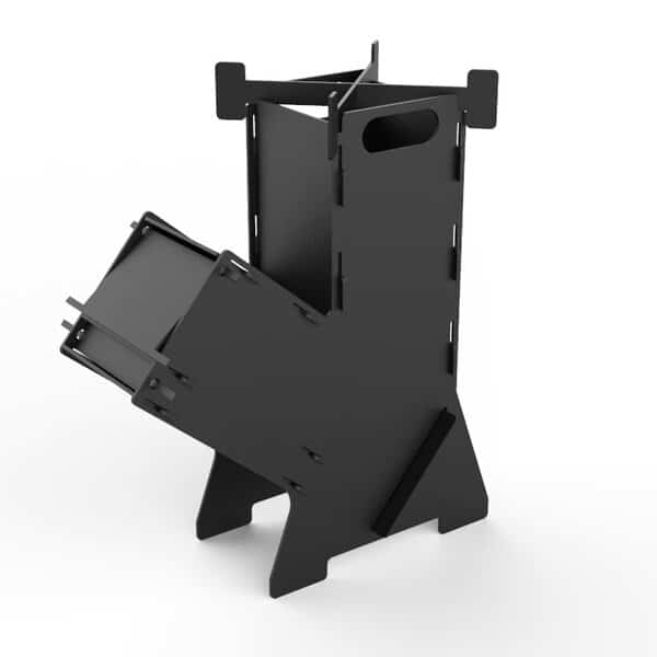 Турбо-печь с поддувалом – мини печь чертеж DXF и SOLIDWORKS