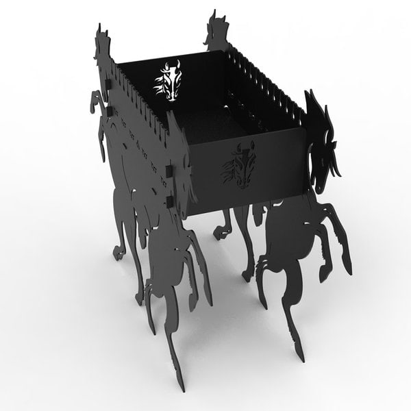 Мангал – "Бегущие кони" чертеж для лазерного станка DXF