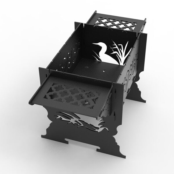 Гриль "Аист" – чертеж в dxf со съемными полками по торцам