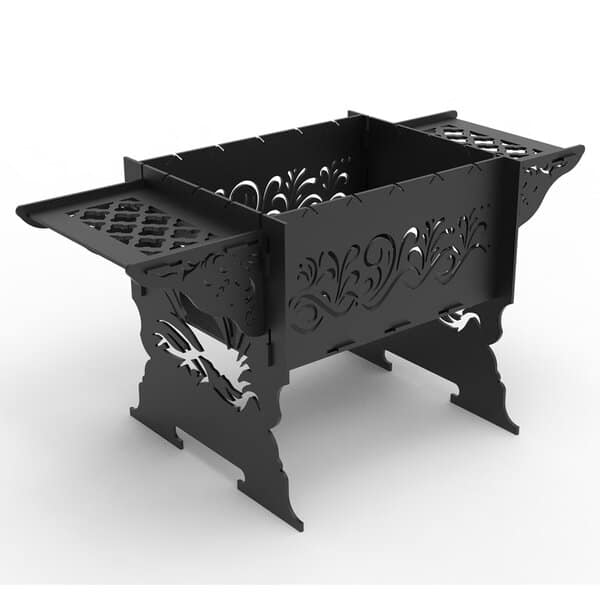 Гриль "Аист" – чертеж в dxf со съемными полками по торцам