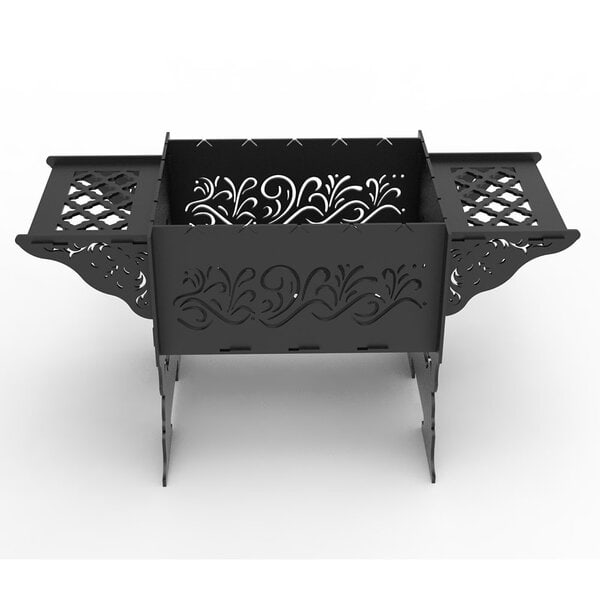 Гриль "Аист" – чертеж в dxf со съемными полками по торцам