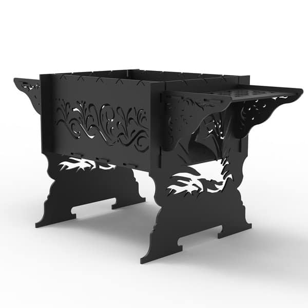 Гриль "Аист" – чертеж в dxf со съемными полками по торцам