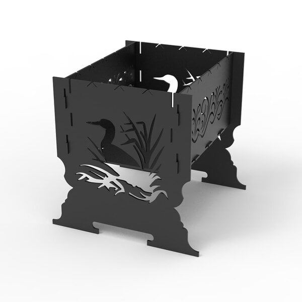 Гриль "Аист" – чертеж в dxf со съемными полками по торцам