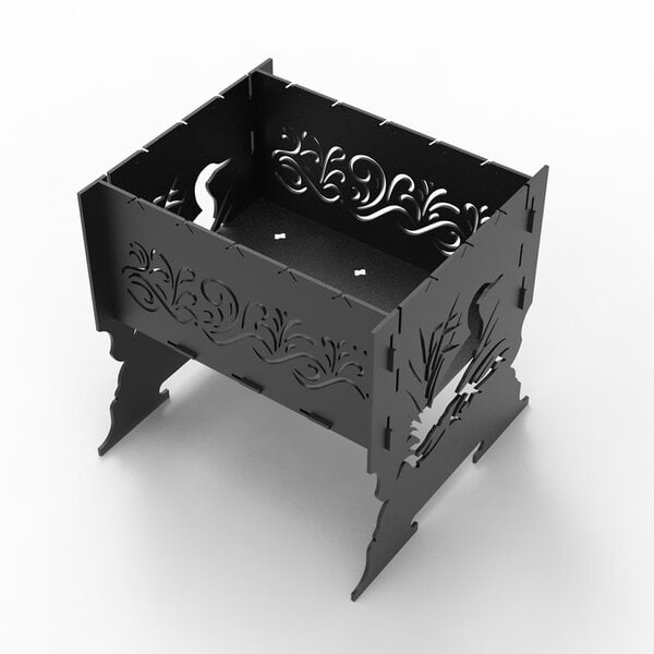 Гриль "Аист" – чертеж в dxf со съемными полками по торцам