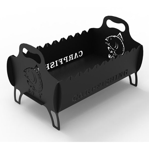 Большой рыбацкий мангал с изображением рыбы – чертеж для лазерного станка